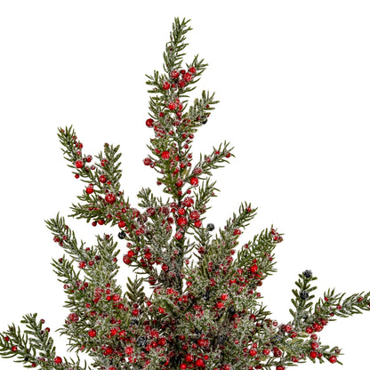 Large Frosted Winter Berry Tree On Wooden Block - 0.2500