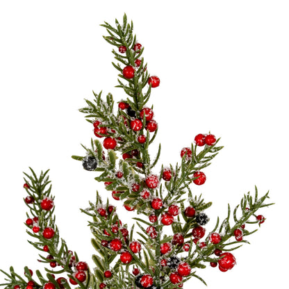 Medium Frosted Winter Berry Tree On Wooden Block - 0.1920