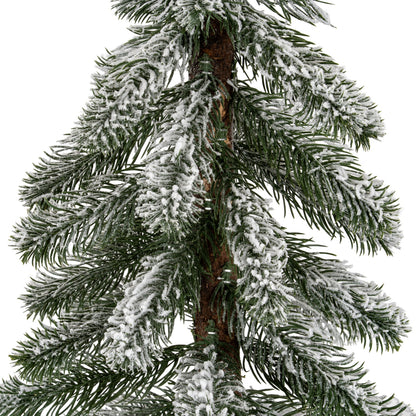 Medium Snowy Pine Tree On Wooden Stand - 0.4600