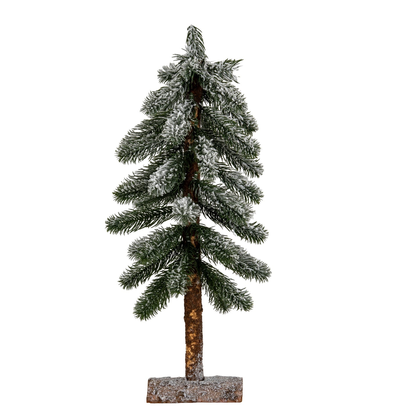 Medium Snowy Pine Tree On Wooden Stand - 0.4600