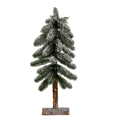 Medium Snowy Pine Tree On Wooden Stand - 0.4600