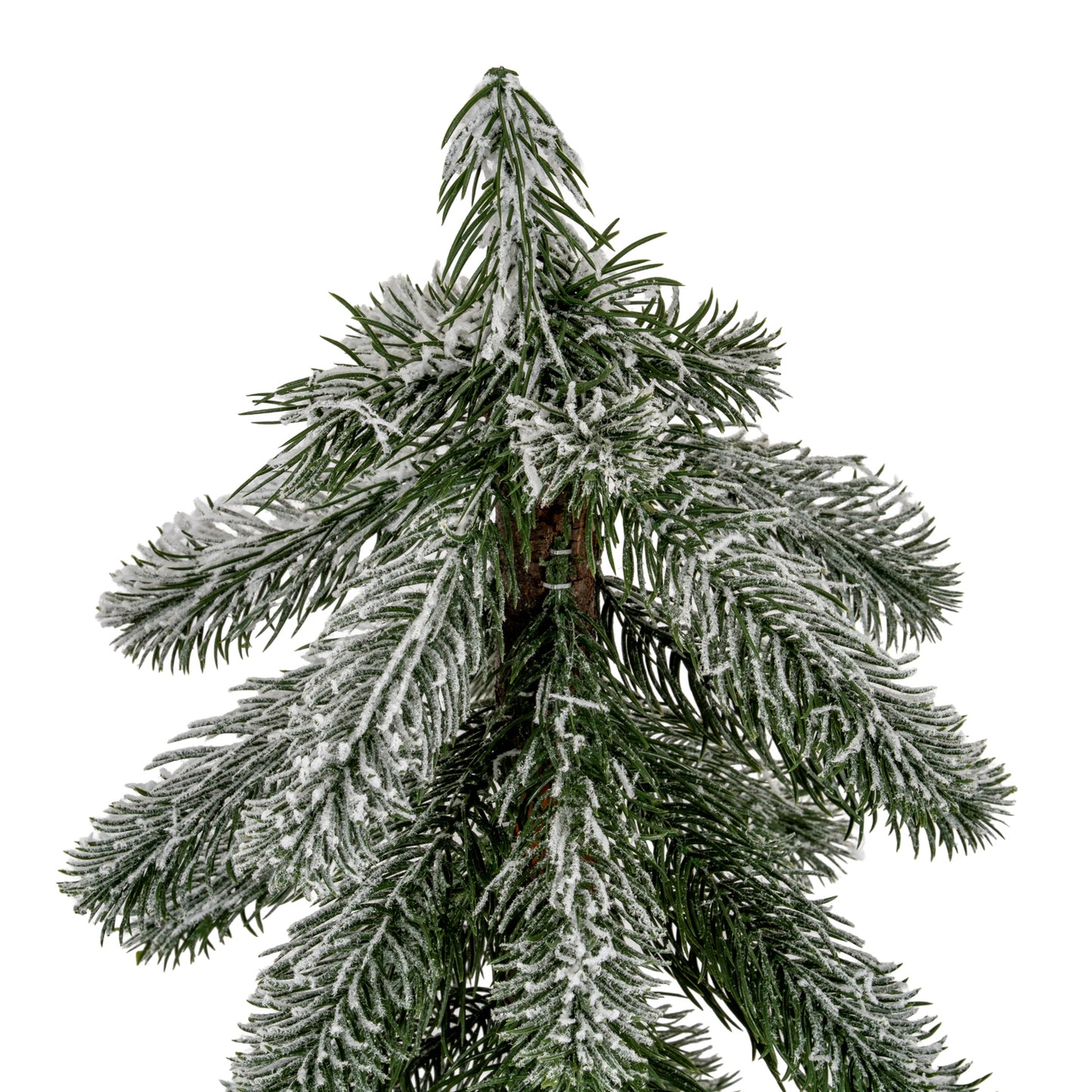 Small Snowy Pine Tree On Wooden Stand - 0.3100
