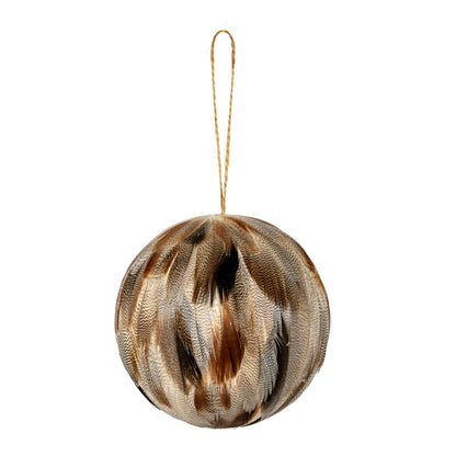 Large Fawn Feathered Bauble - 0.0200
