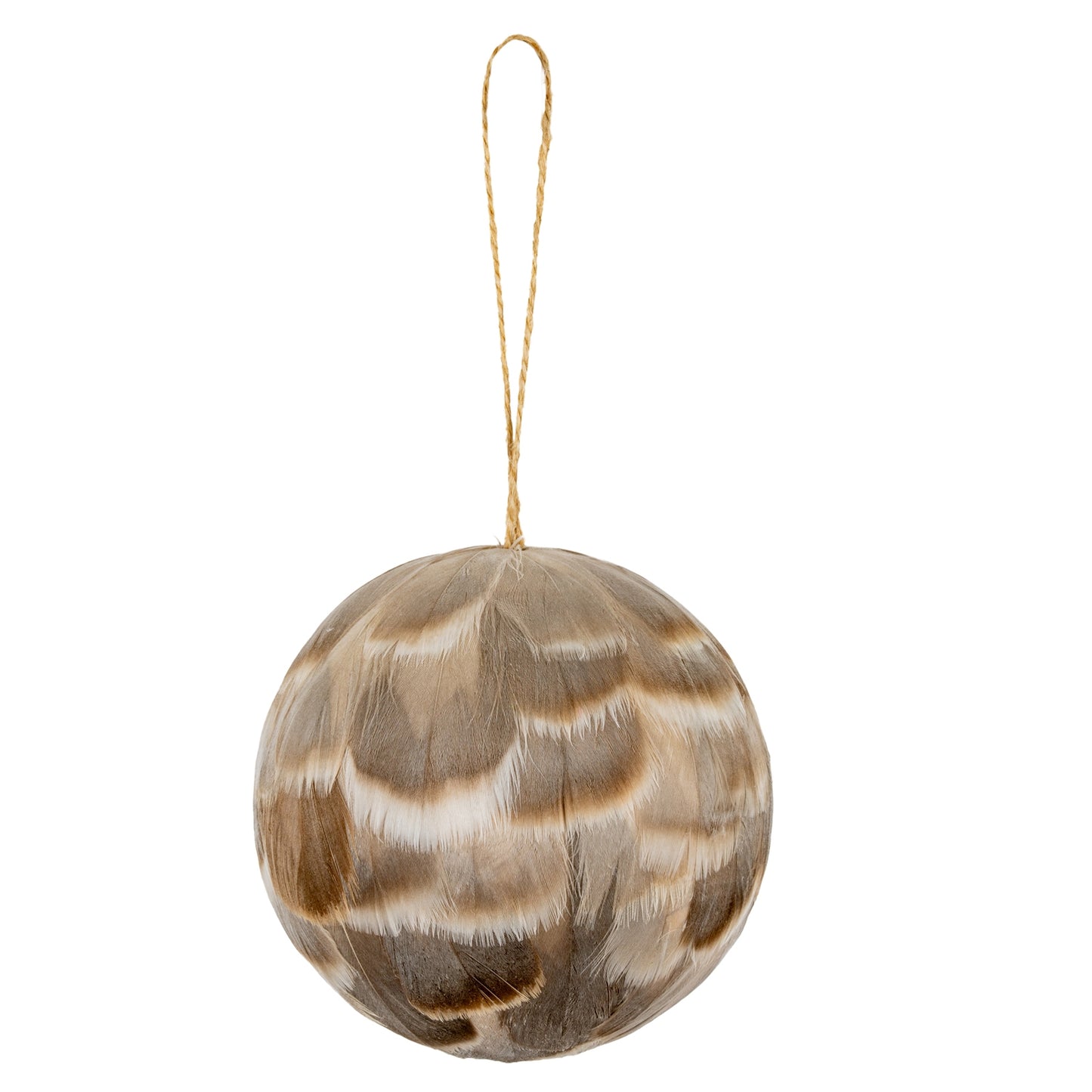 Medium Fawn Feathered Bauble - 0.0200