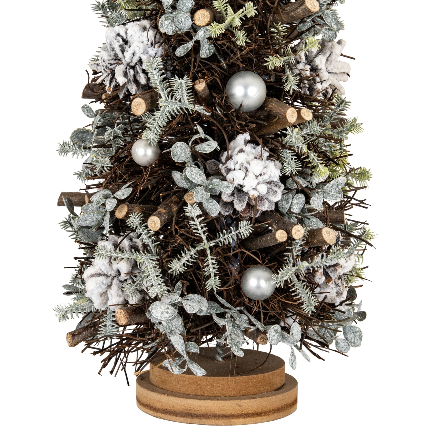 Large Frosted Forest Tree With Pinecones And Pearls - 0.8000
