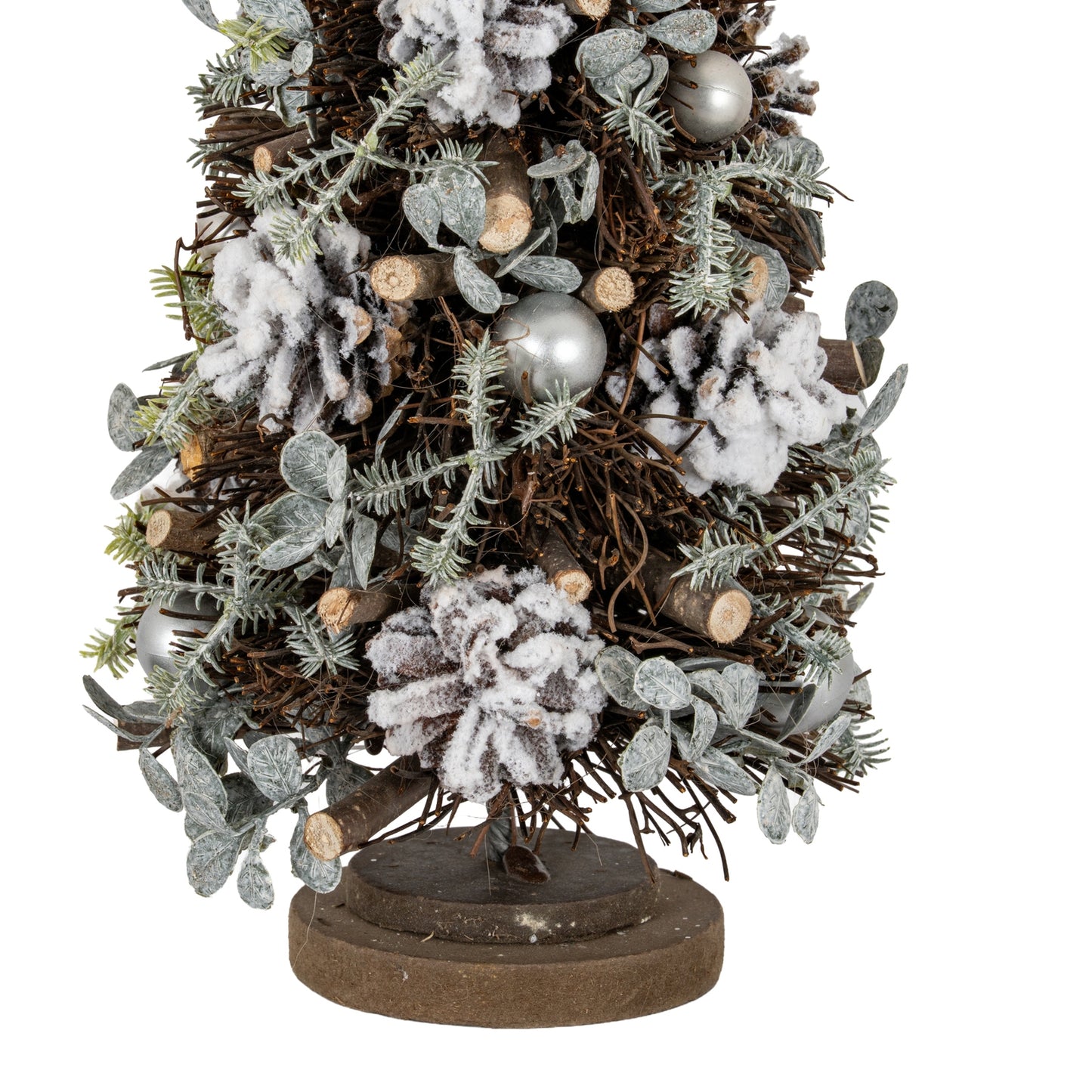 Medium Frosted Forest Tree With Pinecones And Pearls - 0.5740