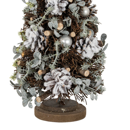 Medium Frosted Forest Tree With Pinecones And Pearls - 0.5740