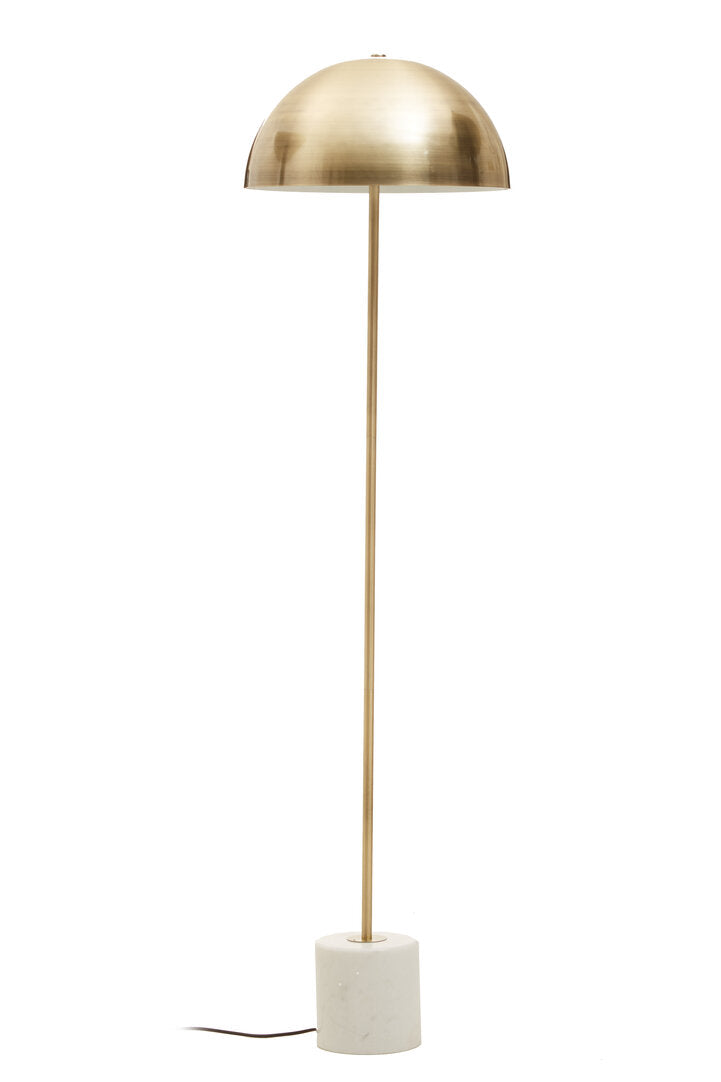 Stirling Floor Lamp in Brushed Brass and Marble Base