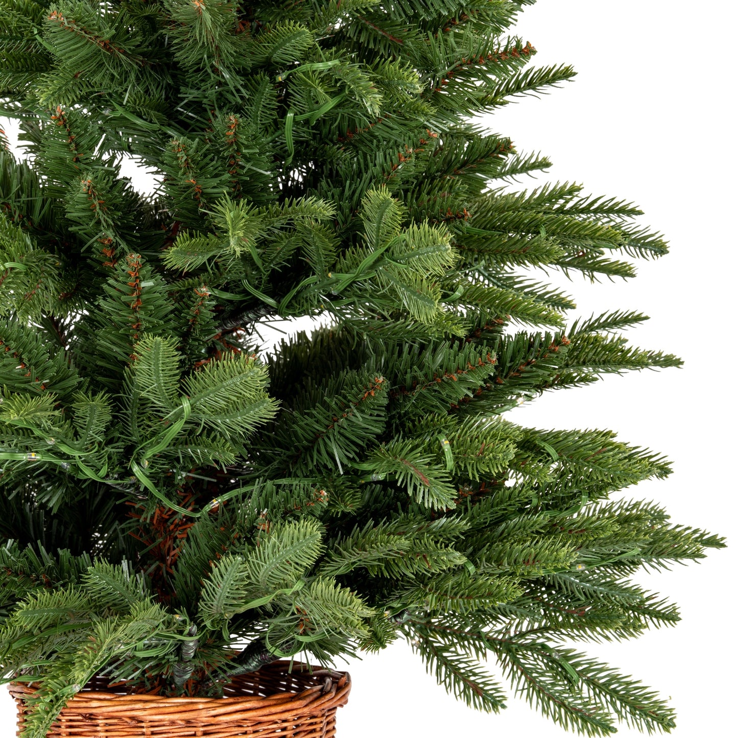 Norway Fir Pre-Lit LLED 300L  Fir Tree In Rattan Pot - 2.6000