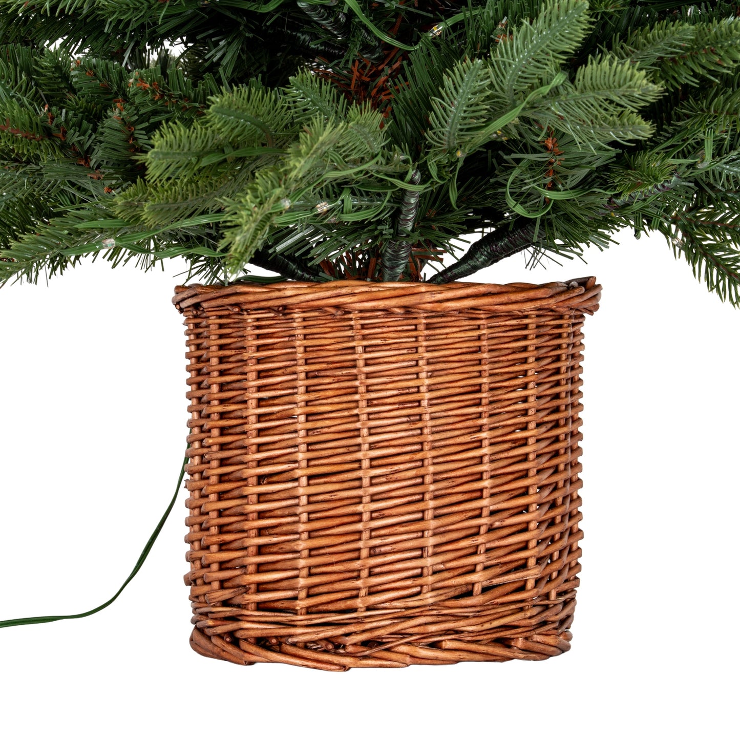 Norway Fir Pre-Lit LLED 300L  Fir Tree In Rattan Pot - 2.6000