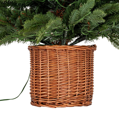 Norway Fir Pre-Lit LLED 300L  Fir Tree In Rattan Pot - 2.6000