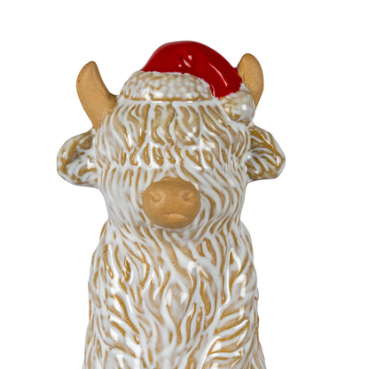 Merry Moo Ceramic Cow Ornament - 2.5000