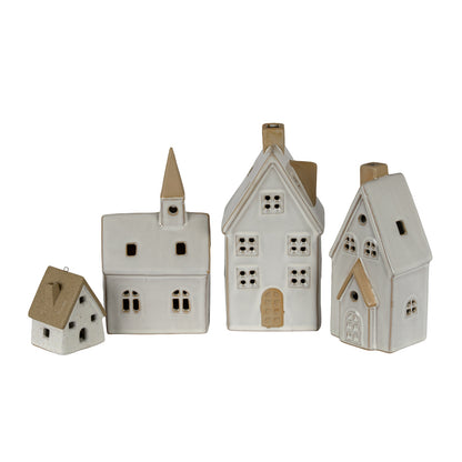 Alora Ceramic Large Town Cottage With LED Lights - 0.1400