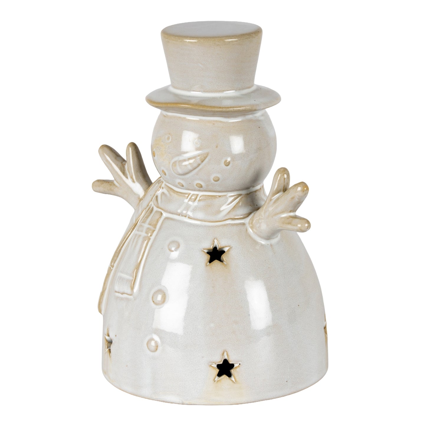 Alora Ceramic Medium Snowman With LED Light - 0.3900