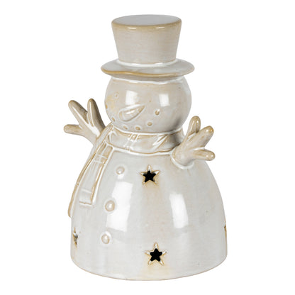 Alora Ceramic Medium Snowman With LED Light - 0.3900