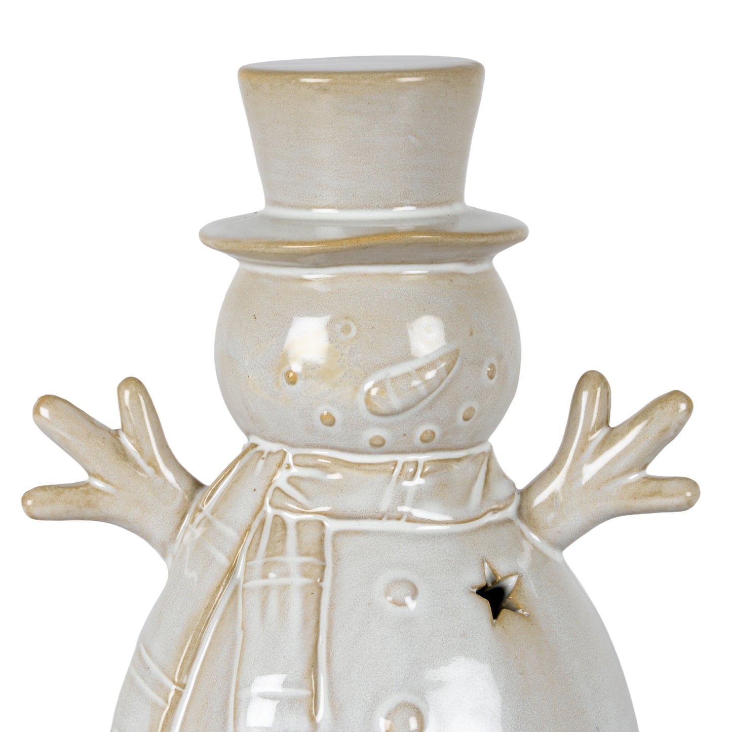 Alora Ceramic Medium Snowman With LED Light - 0.3900