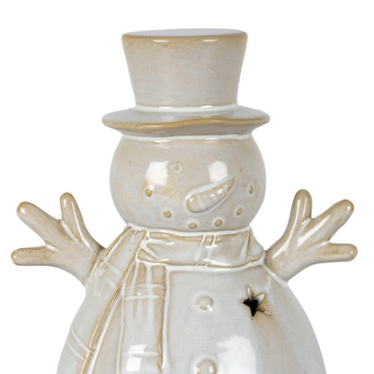 Alora Ceramic Medium Snowman With LED Light - 0.3900