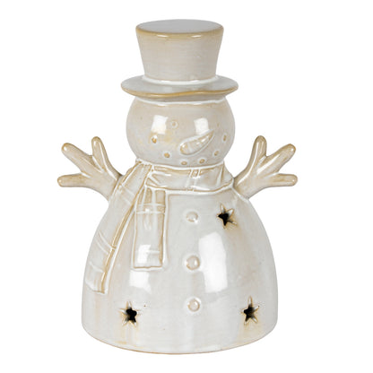 Alora Ceramic Medium Snowman With LED Light - 0.3900