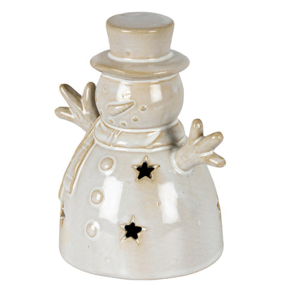 Alora Ceramic Small Snowman With LED Light - 0.2200