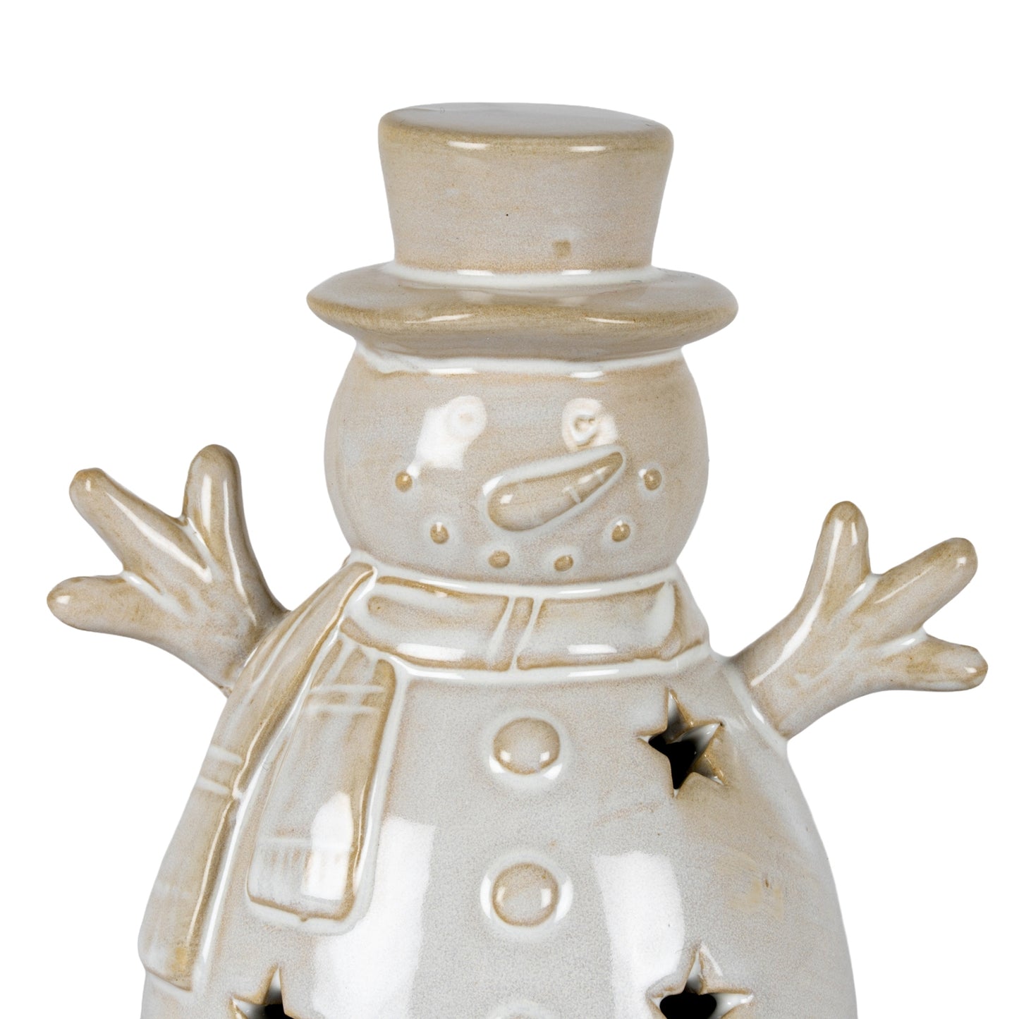 Alora Ceramic Small Snowman With LED Light - 0.2200