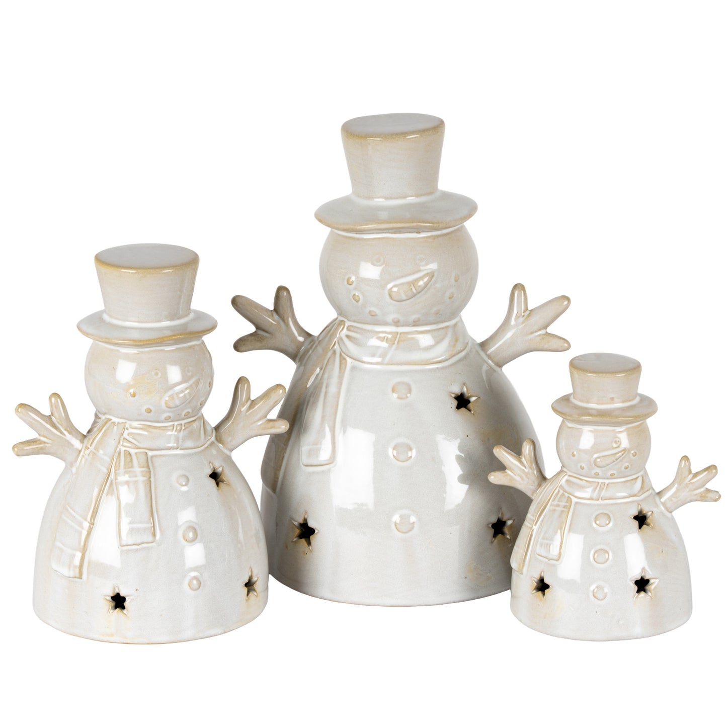Alora Ceramic Small Snowman With LED Light - 0.2200