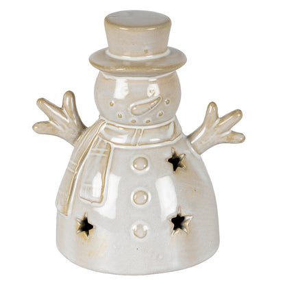 Alora Ceramic Small Snowman With LED Light - 0.2200