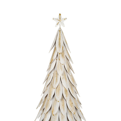 Large White Metal Christmas Tree on Wooden Stand - 0.9550