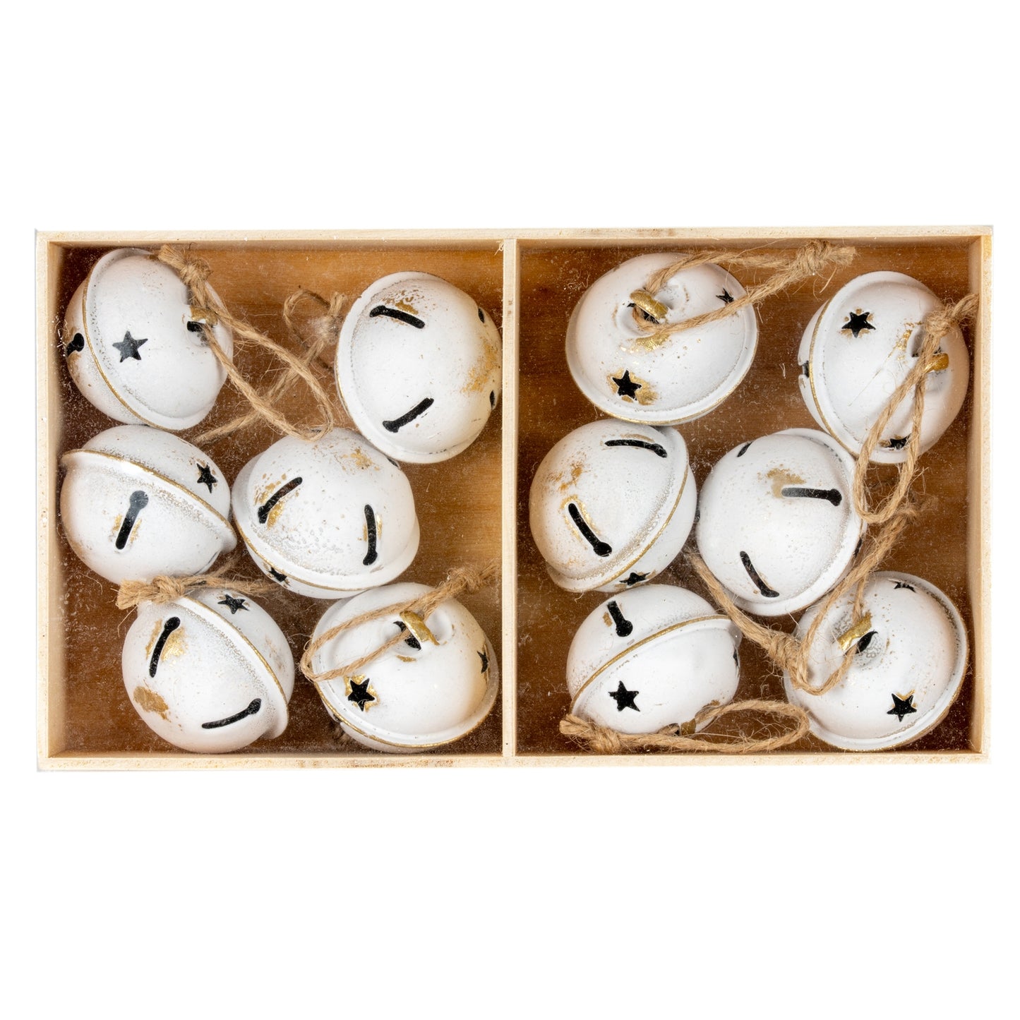 Twelve Metal Nordic Bells in Wooden Box - 0.1550