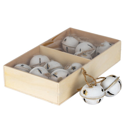 Twelve Metal Nordic Bells in Wooden Box - 0.1550