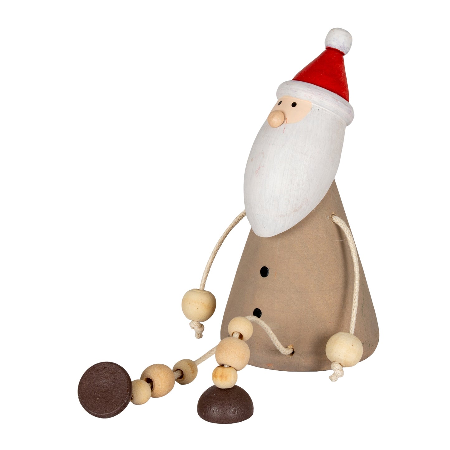 Wooden Jolly Sitting Santa Decoration - 0.0450