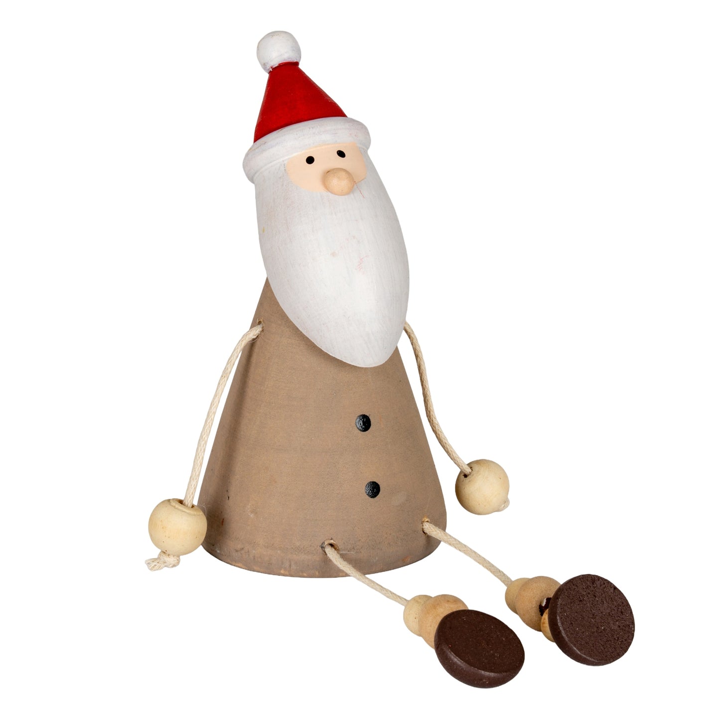 Wooden Jolly Sitting Santa Decoration - 0.0450