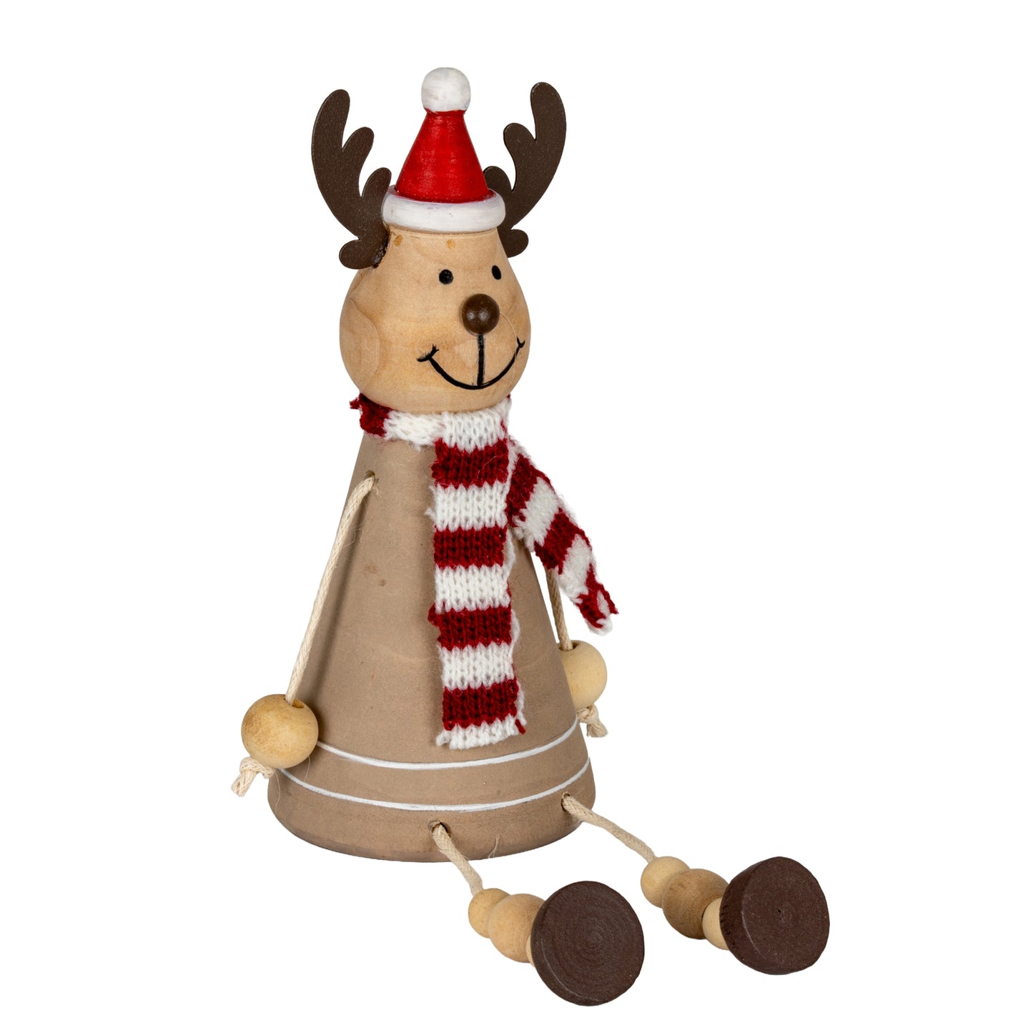 Wooden Jolly Sitting Reindeer Decoration - 0.0450