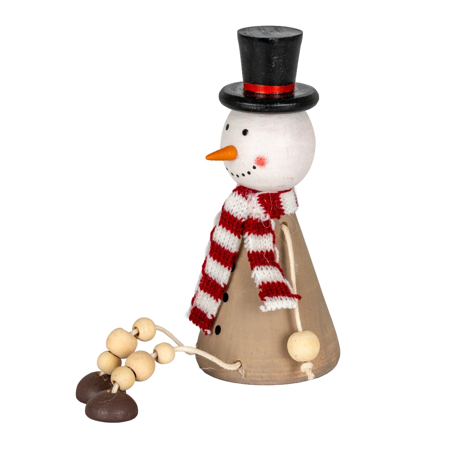 Wooden Jolly Sitting Snowman Decoration - 0.0450