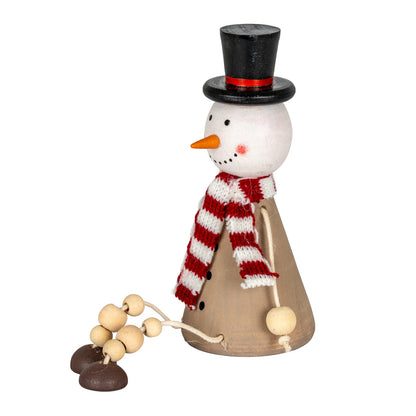 Wooden Jolly Sitting Snowman Decoration - 0.0450