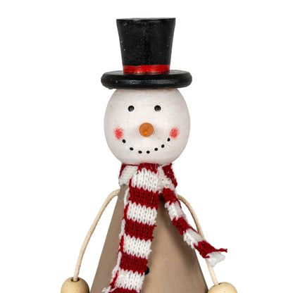 Wooden Jolly Sitting Snowman Decoration - 0.0450