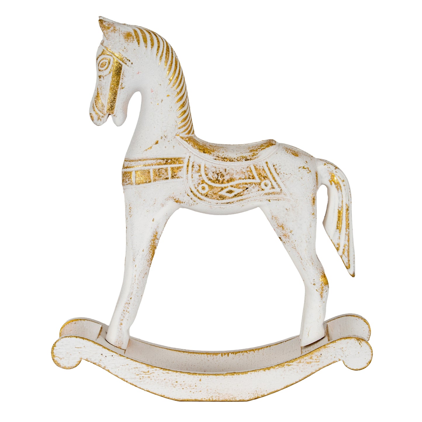 Small Whitewashed Wooden Rocking Horse - 0.2650