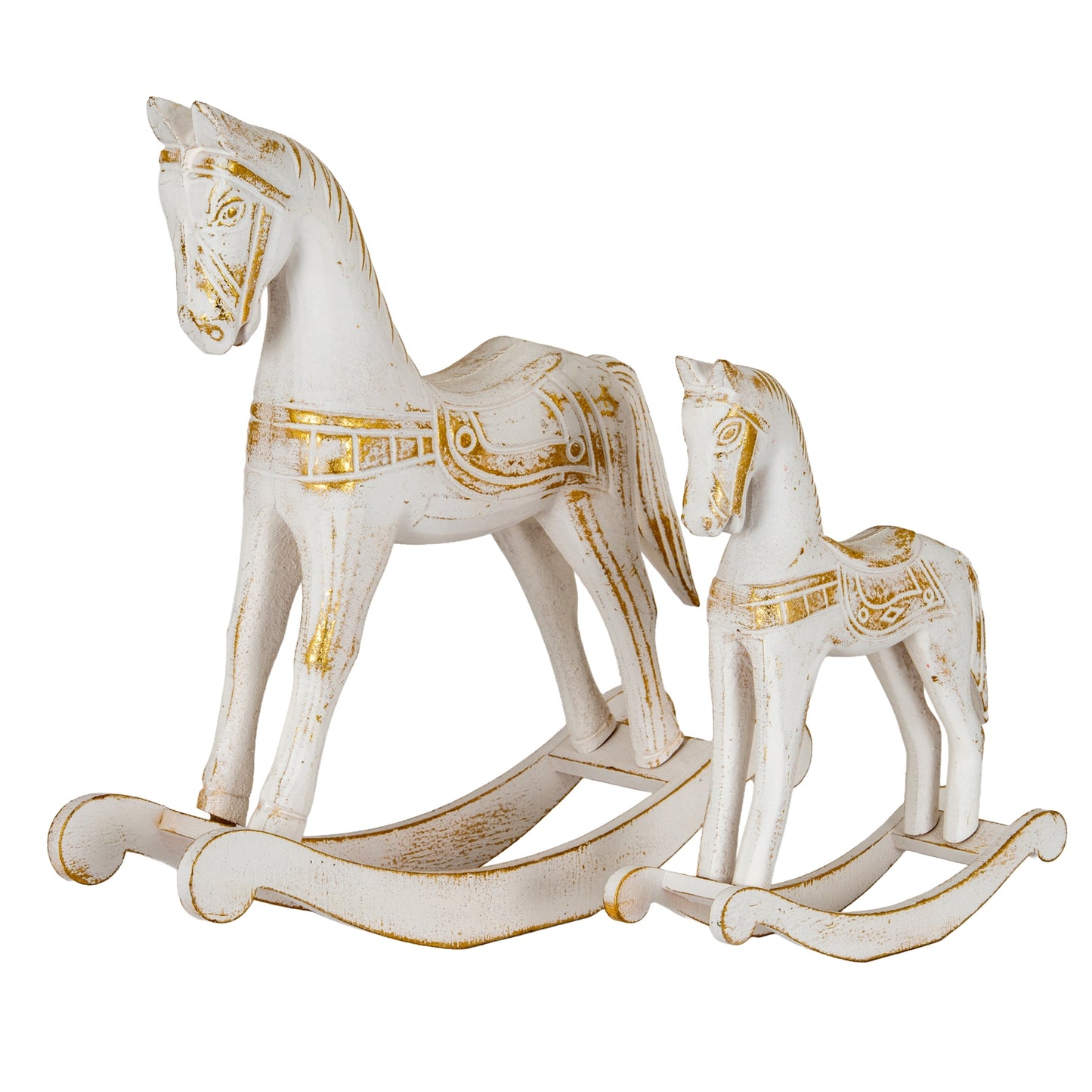 Small Whitewashed Wooden Rocking Horse - 0.2650