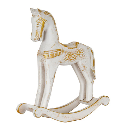 Small Whitewashed Wooden Rocking Horse - 0.2650