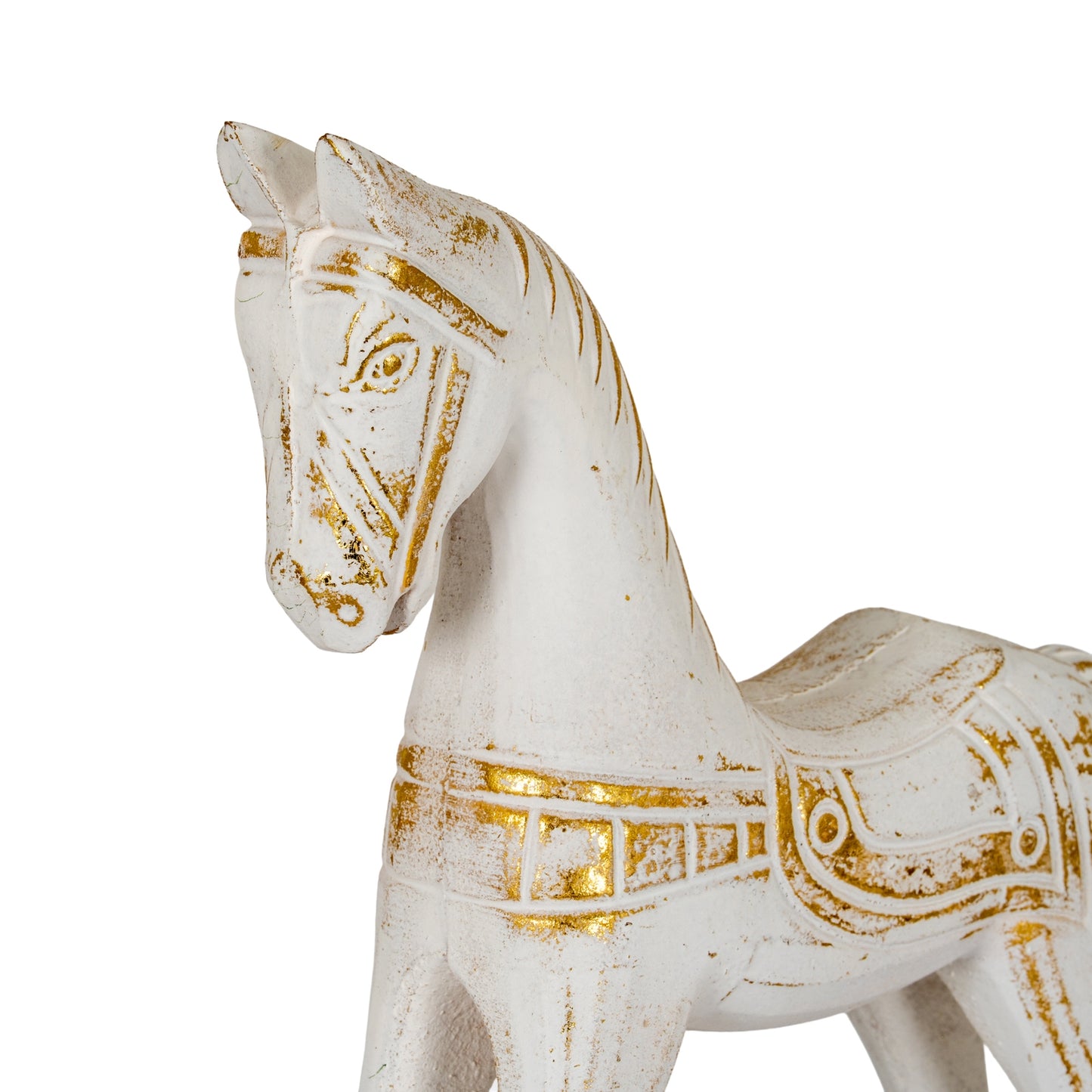 Large Whitewashed Wooden Rocking Horse - 0.7050