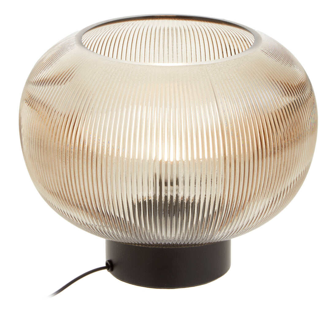 Willow Large Ribbed Smoked Glass Table Lamp