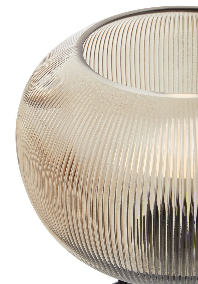 Willow Large Ribbed Smoked Glass Table Lamp