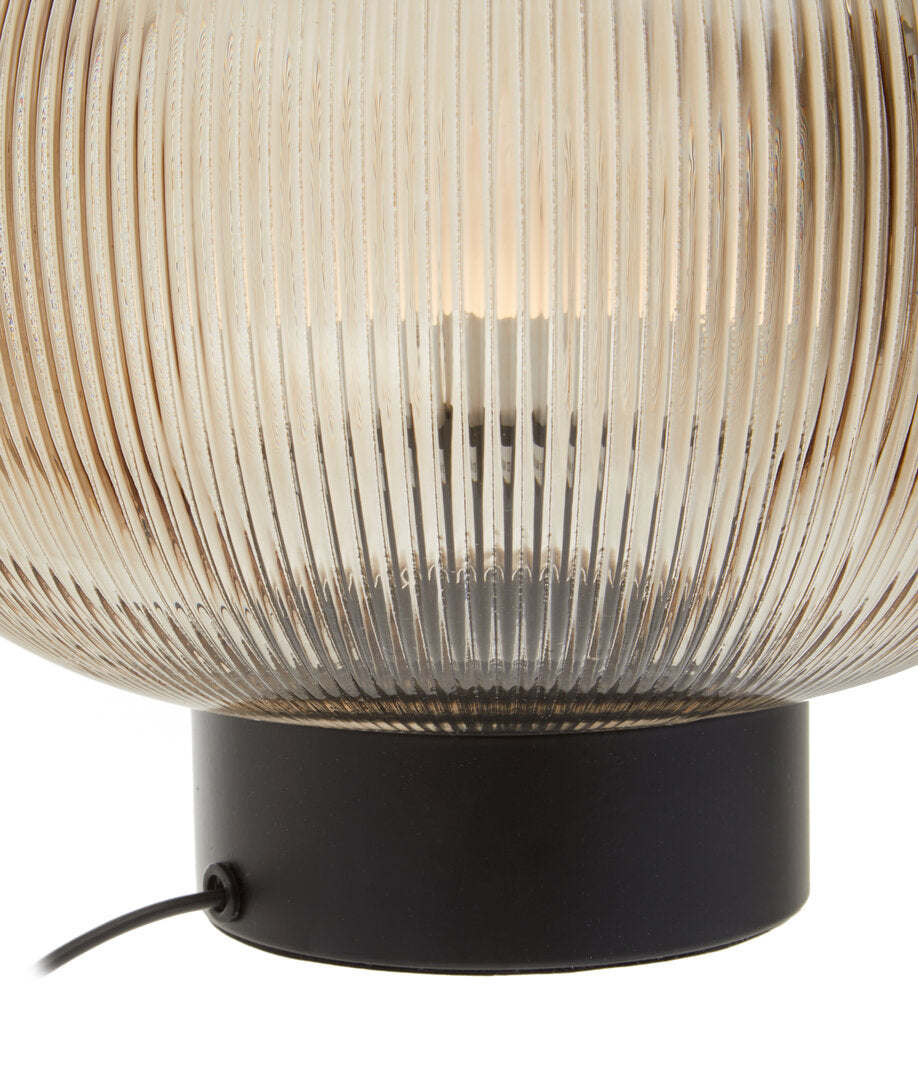 Willow Large Ribbed Smoked Glass Table Lamp