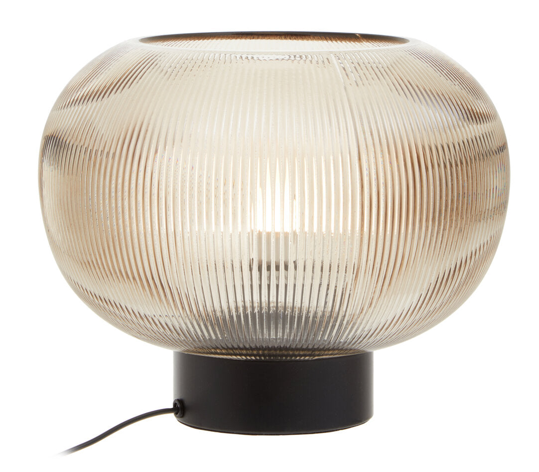 Willow Large Ribbed Smoked Glass Table Lamp