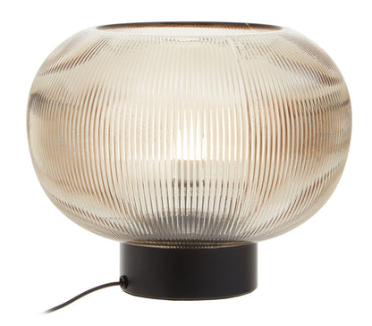 Willow Large Ribbed Smoked Glass Table Lamp