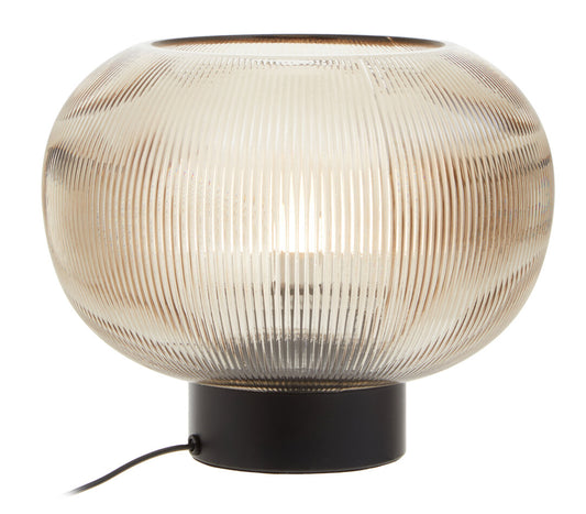 Willow Large Ribbed Smoked Glass Table Lamp