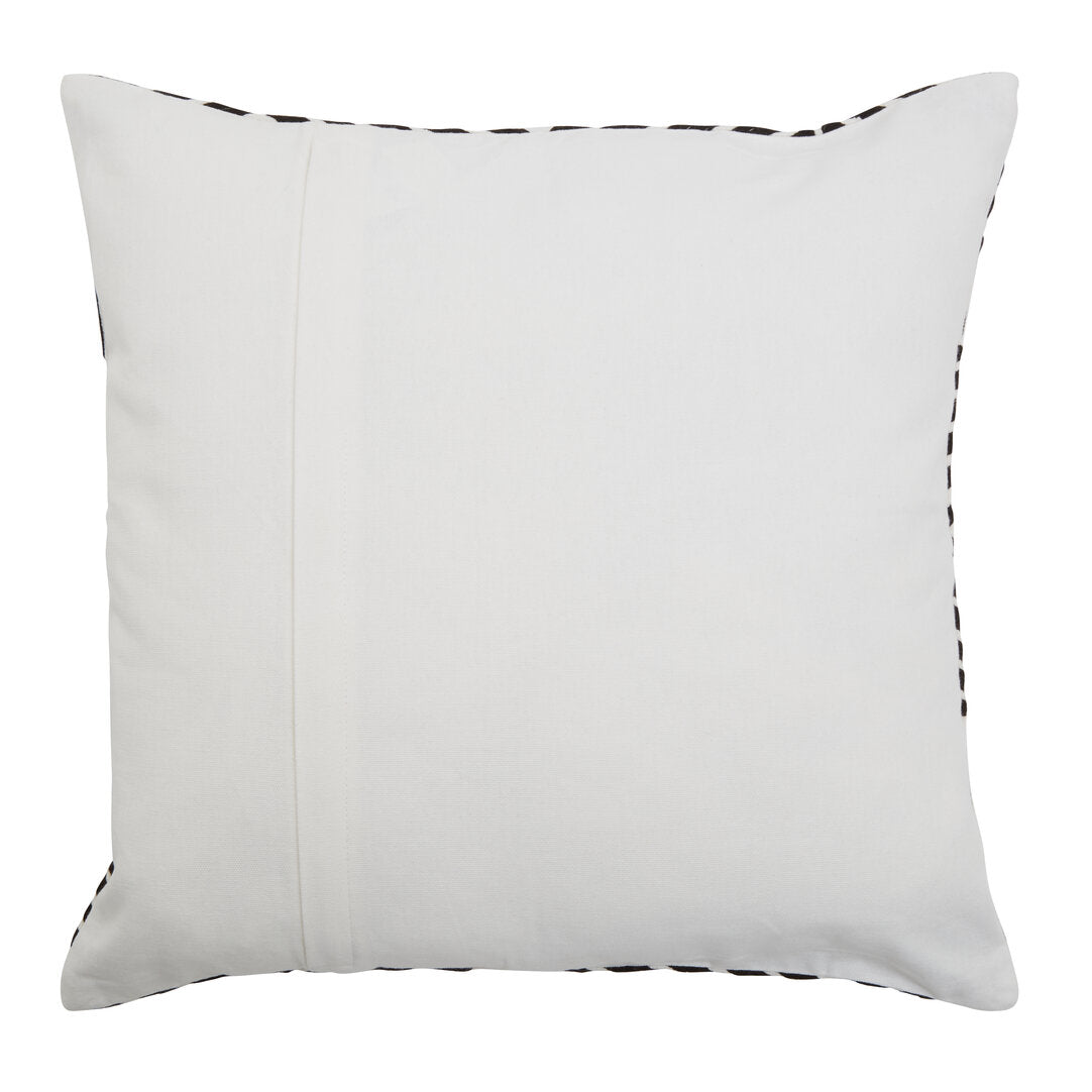 Zola Black And White Square Embroidered Cushion