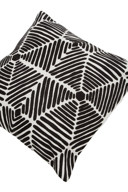 Zola Black And White Square Embroidered Cushion