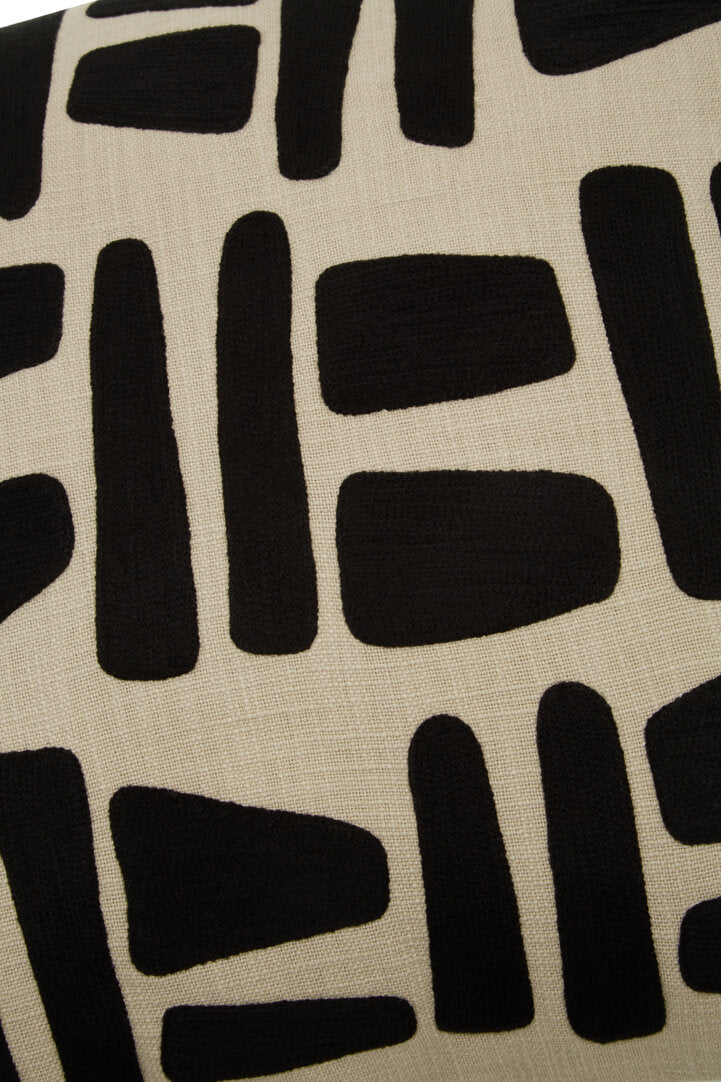 Zola Natural And Black Square Cushion