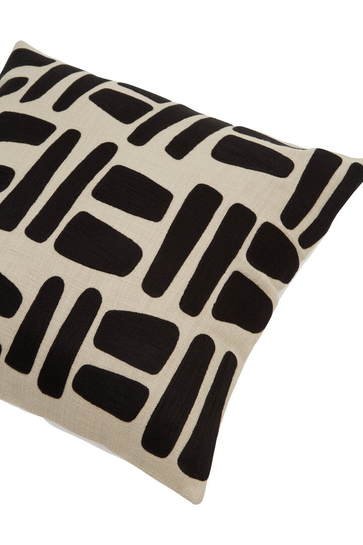 Zola Natural And Black Square Cushion
