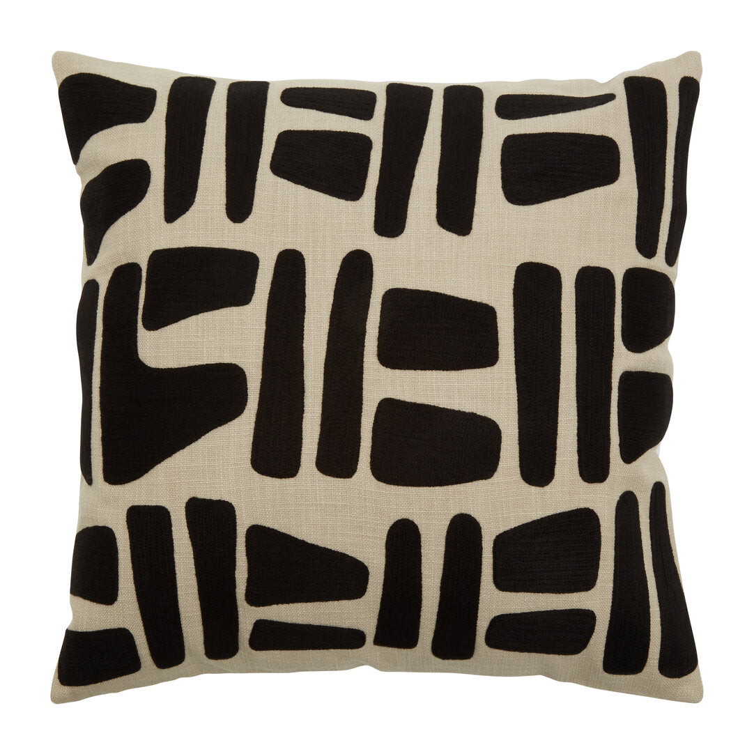 Zola Natural And Black Square Cushion